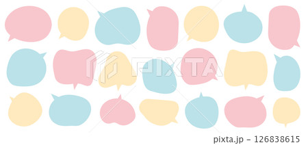 吹き出し カラフル シンプル ゆるい形 曲線	 吹き出し カラフル シンプル ゆるい形 曲線	 126838615