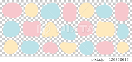 吹き出し カラフル シンプル ゆるい形 曲線	 吹き出し カラフル シンプル ゆるい形 曲線	 126838615