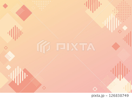 幾何学　フレーム 背景　オレンジ　四角	 126838749