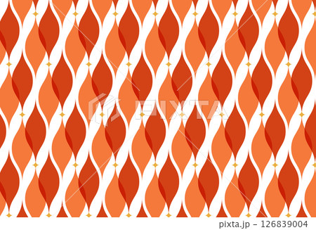 赤色の立涌、ogee、ジオメトリックパターン背景 126839004