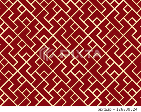 The geometric pattern with lines. Seamless vector background. Golden and red texture. Graphic modern pattern. Simple lattice graphic design The geometric pattern with lines. Seamless vector background. Golden and red texture. Graphic modern pattern. Simple lattice graphic design 126839324