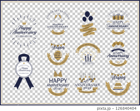 Elegant anniversary designs and banners set for anniversary celebration 126840404