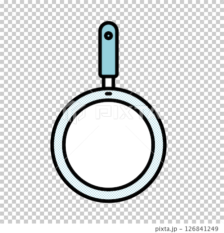 Illustration of a simple and clean frying pan | Frying pan, cooking utensils, kitchen tools, cooking tools, with handle 126841249