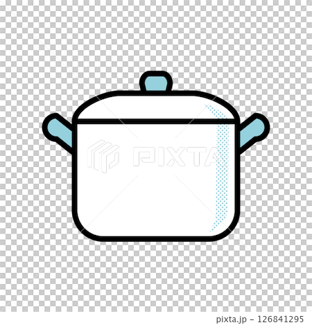 シンプルで清潔感のある両手鍋のイラスト|鍋,調理器具,キッチンツール,料理道具,フタ付き シンプルで清潔感のある両手鍋のイラスト|鍋,調理器具,キッチンツール,料理道具,フタ付き 126841295