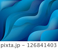 流れるようなラインが美しい青の抽象背景 126841403