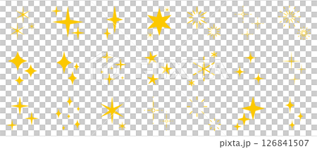 キラキラ アイコン 黄色 シンプル セット キラキラ アイコン 黄色 シンプル セット 126841507