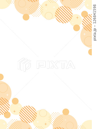 水玉 フレーム 幾何学 キラキラ オレンジ 縦長 水玉 フレーム 幾何学 キラキラ オレンジ 縦長 126841598