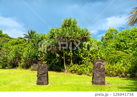 Stone Monoliths of Badrulchau on Babeldaop Island in Palau, Micronesia in Oceania 126841738