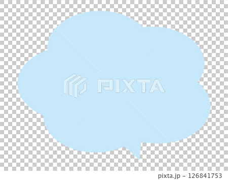 Speech bubble, light blue, fluffy, single 126841753