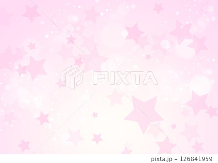 ピンク色の背景に星が散らばる 126841959