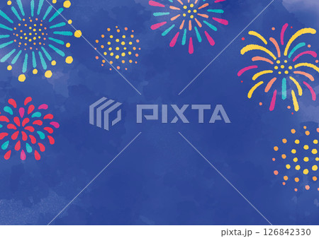 花火の水彩背景 花火の水彩背景 126842330