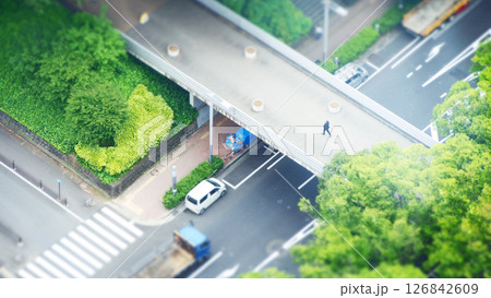 新緑の季節の都市風景 チルトシフト 新緑の季節の都市風景 チルトシフト 126842609