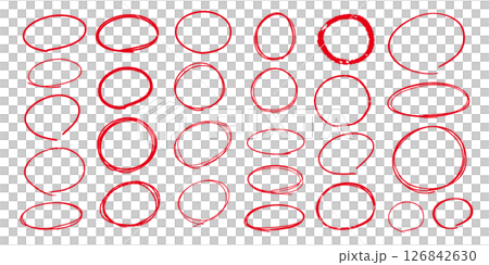 手寫圓形橢圓形塗鴉套裝 手寫圓形橢圓形塗鴉套裝 126842630