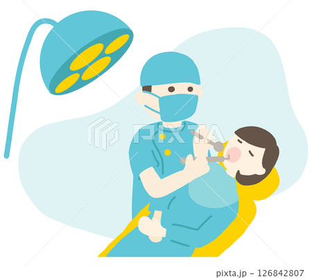 歯医者で歯の治療をする女性 歯医者で歯の治療をする女性 126842807