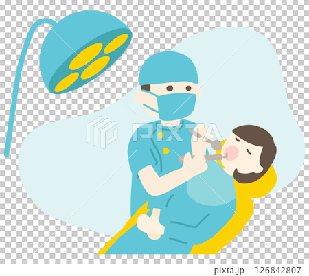 歯医者で歯の治療をする女性 歯医者で歯の治療をする女性 126842807