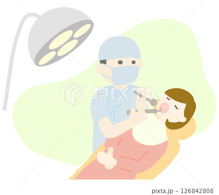 歯医者で歯の治療をする女性 126842808