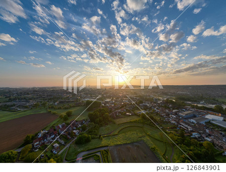 Halle, Vlaams Brabant, Belgium, 13th of May, 2025, Breathtaking Aerial View of a Lush Landscape and 126843901