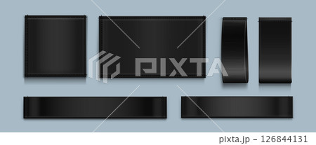 Black cloth tags mockup set Black cloth tags mockup set 126844131