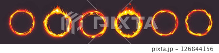 Burning fire ring frames set Burning fire ring frames set 126844156