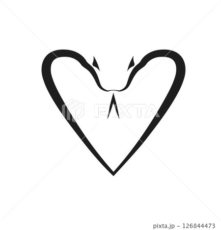 cobra snake heart logo icon vector concept design template 126844473