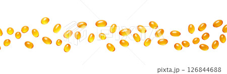 Yellow gel capsules in a dynamic layout, created with AI, PNG 126844688