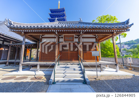 中山寺　護摩堂と開山堂の間に見える五重塔（兵庫県宝塚市） 126844905