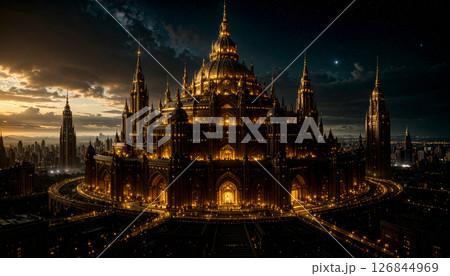 未来の都市風景イメージ（AI生成画像） 126844969