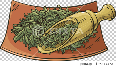 Dry Tea Isolated Colored Detailed Illustration Dry Tea Isolated Colored Detailed Illustration 126845378