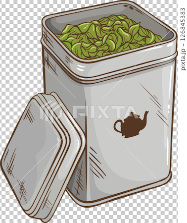 Tin Packaging Colored Detailed Illustration. 126845383