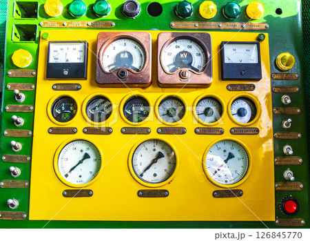 Inside a classic vintage retro train steam locomotive in Belarus. Inside a classic vintage retro train steam locomotive in Belarus. 126845770