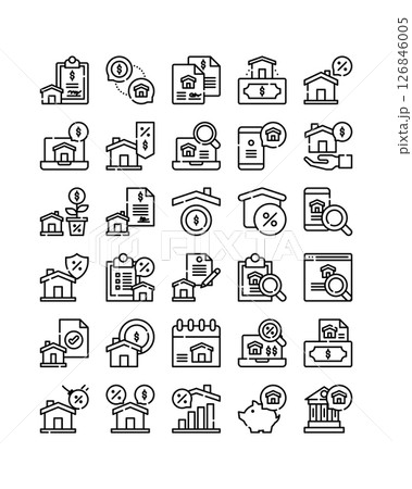 home loan finance line icon set home loan finance line icon set 126846005