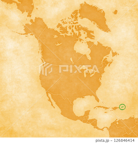 Ocher map of North America - Puerto Rico Ocher map of North America - Puerto Rico 126846414