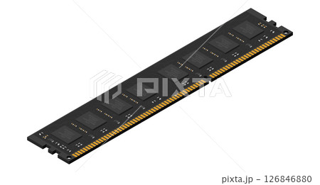Isometric random access memory. RAM memory realistic 3d isometric. Computer hardware components. Vector illustration 126846880