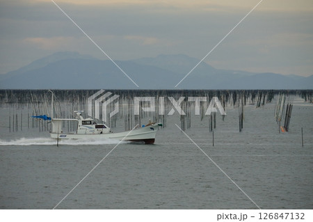 大牟田市 有明海 海苔畑、 大牟田市 有明海 海苔畑、 126847132