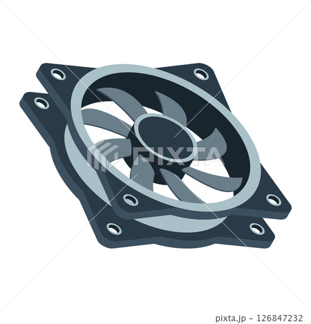 Isometric computer fan. Computer fan cooler....のイラスト素材 [126847232] - PIXTA