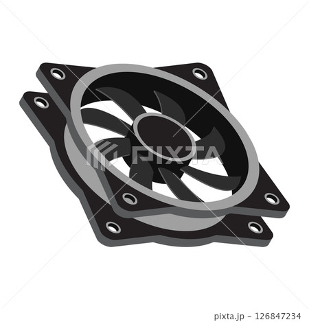 Isometric computer fan. Computer fan cooler....のイラスト素材 [126847234] - PIXTA