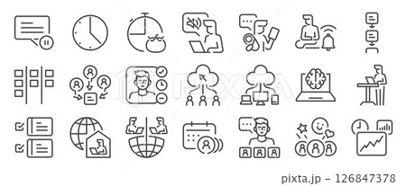 Remote work icon set. It includes productivity, wfh, work from home, work from anywhere and more icons. Editable Vector Stroke. Remote work icon set. It includes productivity, wfh, work from home, work from anywhere and more icons. Editable Vector Stroke. 126847378