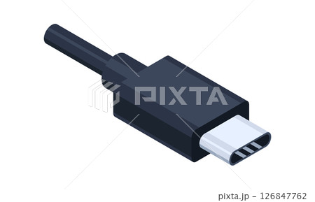 Isometric usb port. USB type C. USB connector. Connector and port. Computer hardware component. Vector illustration Isometric usb port. USB type C. USB connector. Connector and port. Computer hardware component. Vector illustration 126847762