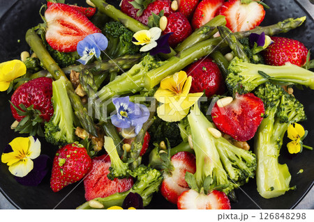 Asparagus Salad with Strawberries. Asparagus Salad with Strawberries. 126848298