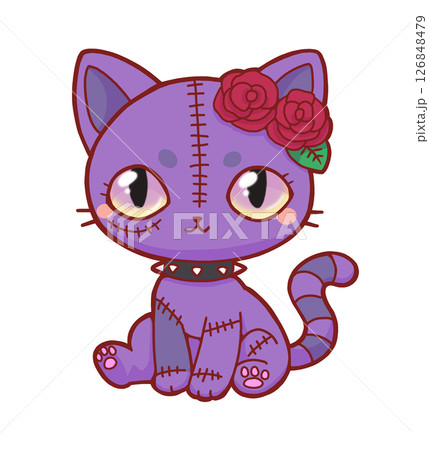不思議の国のゾンビ猫ちゃん・紫 126848479