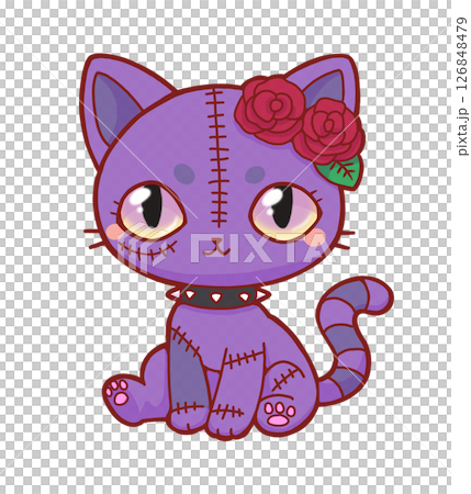 不思議の国のゾンビ猫ちゃん・紫 126848479