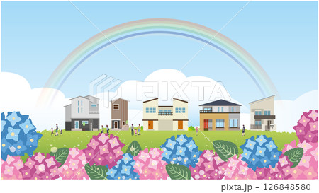 夏の梅雨素材背景 夏の梅雨素材背景 126848580