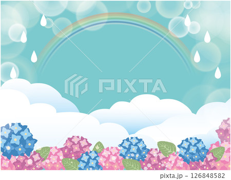 夏の梅雨素材背景 126848582