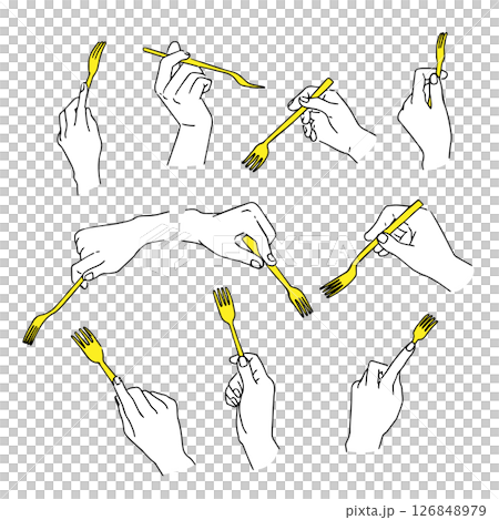 Illustration set with fork 126848979