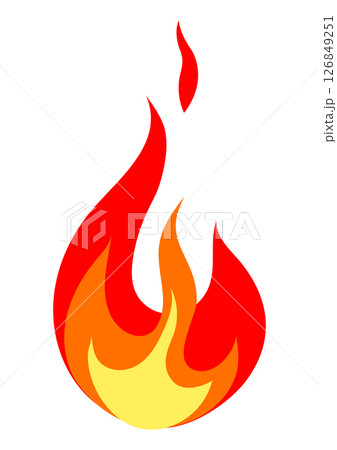 Illustration of stylized fire or flame. Burning red fire or bonfire. 126849251
