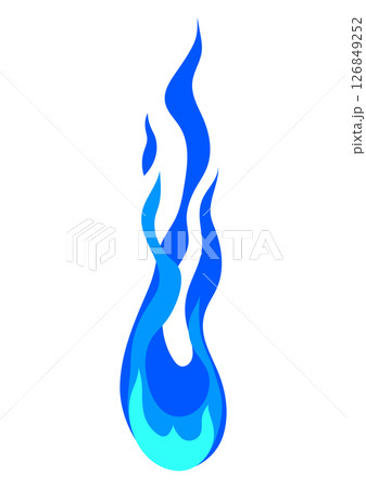 Illustration of stylized fire or flame. Burning blue magic fire or bonfire. 126849252