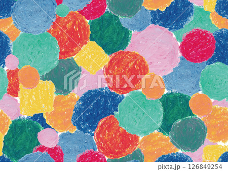 クレヨンで描いたカラフル背景素材 A 126849254