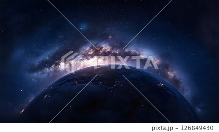 惑星と星空の背景素材 惑星と星空の背景素材 126849430