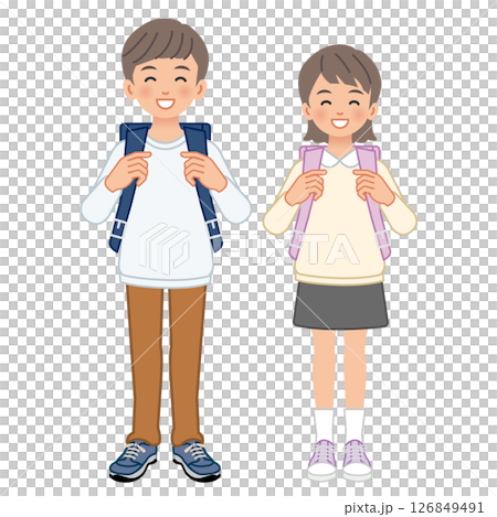 Elementary school girls and men 126849491