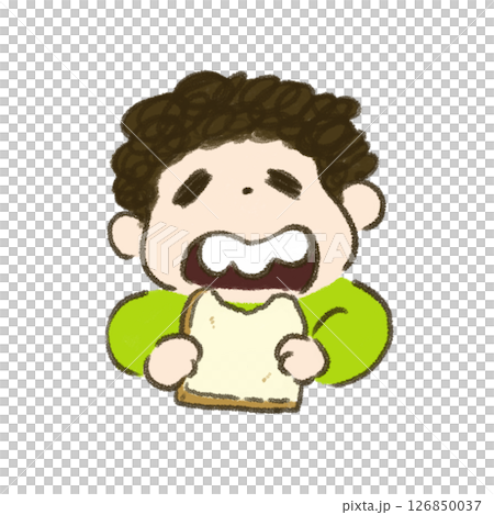 パンを食べている子供 126850037